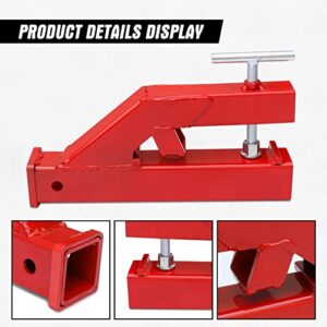 AIWARGOD Clamp On Trailer Hitch Receiver Bucket Hitch for Tractor 2" Ball Mount Adapter Compatible with Deere Bobcat Bucket, Red