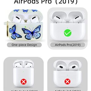 AirPod Pro Case with Keychain Wristlet, OULRAEFS Soft Silicone Skin Case Cute AirPods Pro Case Protective Case Cover with Wrist Key Lanyard for Airpods Pro 2019, Gifts for Women, Butterfly(Luminous)