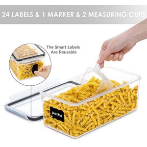 Vtopmart 4PCS 3.2L Airtight Food Storage Containers with Lids and 4 PCS 1.9L BPA Free Plastic Spaghetti Containers with Easy Lock Lids
