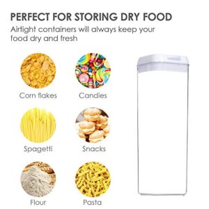 Vtopmart 4PCS 3.2L Airtight Food Storage Containers with Lids and 4 PCS 1.9L BPA Free Plastic Spaghetti Containers with Easy Lock Lids