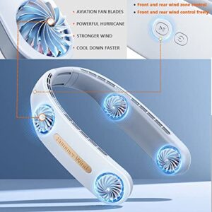 Neck fan, portable neck fan, 2 switches control 4 fans, 6000mAh portable fan, neck air conditioner USB charging, suitable for outdoor, study, work and other places, bladeless neck fan is very safe