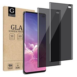 glblauck [2 pack] privacy screen protector for samsung galaxy s10 plus, anti-spy 3d curve edge 9h hardness tempered glass screen protectors for samsung galaxy s10 plus (6.4")