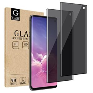 glblauck [2 pack] privacy screen protector for samsung galaxy s10, anti-spy 3d curve edge 9h hardness tempered glass screen protectors for samsung galaxy s10 6.1 inch