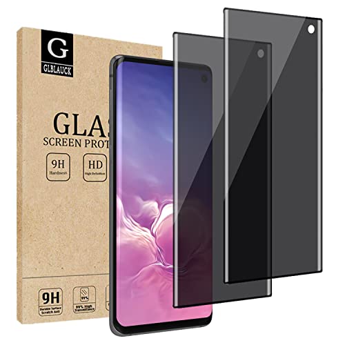 GLBLAUCK [2 Pack] Privacy Screen Protector for Samsung Galaxy S10, Anti-Spy 3D Curve Edge 9H Hardness Tempered Glass Screen Protectors for Samsung Galaxy S10 6.1 inch