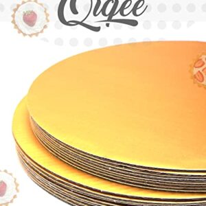 8 Inch Gold Cake Boards Round 40-Packs Circles Rounds Base Food-Grade Cardboard Cake Plate(Thinner But Stronger) qiqee