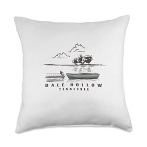 dale hollow lake souvenir dale hollow tennessee throw pillow, 18x18, multicolor