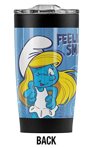 Logovision The Smurfs Smurfette Floral Feeling Smurfy Stainless Steel 20 oz Travel Tumbler, Vacuum Insulated & Double Wall with Leakproof Sliding Lid Beverages