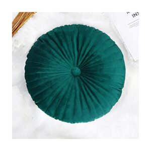 baiyuruodie round throw pillow, velvet material, for sofa living room decoration (38cm, green)