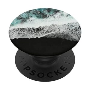 black sand beach ocean popsockets swappable popgrip