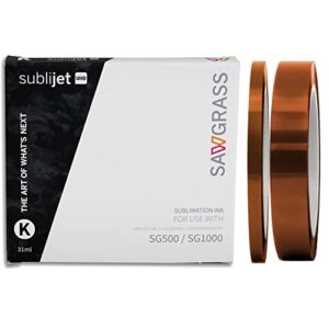 sawgrass sublijet uhd sublimation ink sg500 & sg1000 - black (31ml) and 2 rolls of prosub heat resistant tape