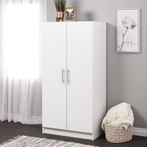 Prepac Elite Wardrobe with Storage, White