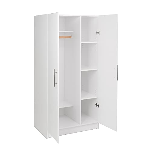 Prepac Elite Wardrobe with Storage, White