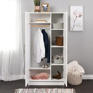 Prepac Elite Wardrobe with Storage, White