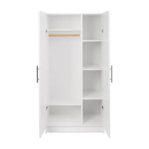 Prepac Elite Wardrobe with Storage, White