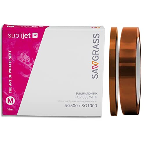 Sawgrass SubliJet UHD Sublimation Ink SG500 & SG1000 - Magenta (31ml) and 2 Rolls of ProSub Heat Resistant Tape