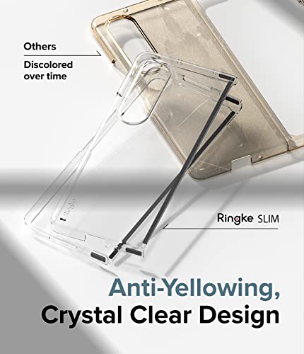 Ringke Slim [Anti-Yellowing Material] Compatible with Samsung Galaxy Z Fold 4 5G Case (2022) for Minimalist Yet Sturdy, Solid Sleek Transparent Cover with Non-Slip Pad for Galaxy Z Fold4 - Clear
