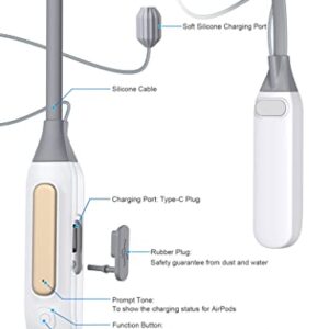 Abeautiu AirPods Portable Charger Compatible with AirPods 1/2/3/Pro Anti-Lost Strap Smart Power Supply AirPod Accessories Use While Charging, Not for New 2022 AirPods Pro 2. AirPods Not Included