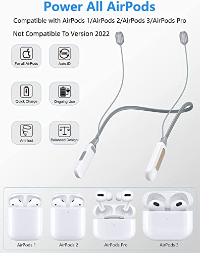 Abeautiu AirPods Portable Charger Compatible with AirPods 1/2/3/Pro Anti-Lost Strap Smart Power Supply AirPod Accessories Use While Charging, Not for New 2022 AirPods Pro 2. AirPods Not Included