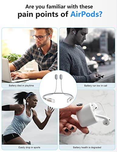 Abeautiu AirPods Portable Charger Compatible with AirPods 1/2/3/Pro Anti-Lost Strap Smart Power Supply AirPod Accessories Use While Charging, Not for New 2022 AirPods Pro 2. AirPods Not Included