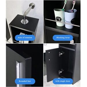 Medicine Cabinet Bathroom Mirror Cabinet Wall-Mounted Stainless Steel Rotating Mirror Cabinet Corner Cabinet Dressing Full-Length Mirror Swivel with Locker (Color : Black, Size : 160 * 28cm)