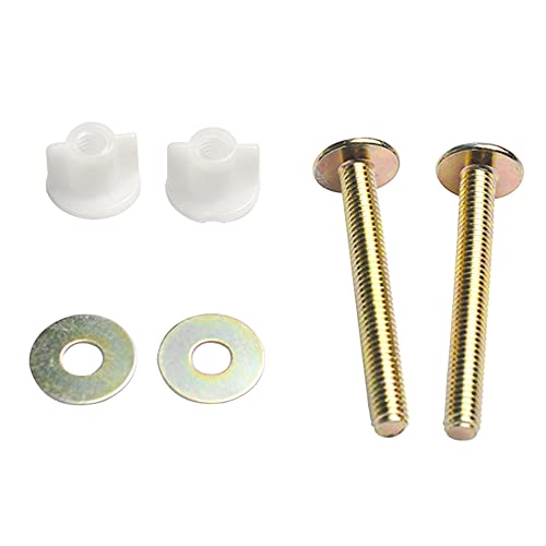 Joywayus Toilet Seat Screws, Universal Toilet Seat Hinge Bolts and Nuts, Heavy Duty Toilet Seat Fastener with Plastic Nuts and Metal Washers, Toilet Hardware Replacement (Pack of 2)