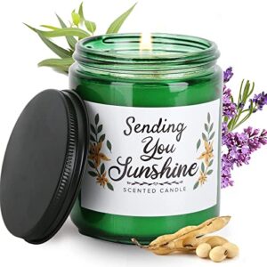mothers day gifts for mom, giifer lavender scented candles thinking of you get well soon gifts for women, home scented - sending you sunshine stress relief candle for women friend sister men female