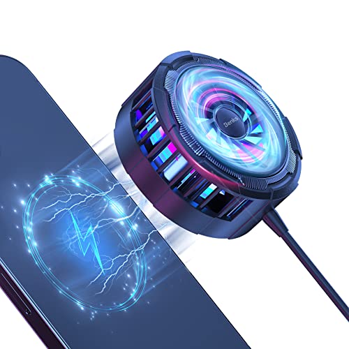 BENKS Magnetic Wireless Charger Phone Cooler Radiator for iPhone 13/12 Series,Fast Wireless Charging Cooling Fan Heat Dissipation for Game Compatible with Magsafe Wireless Charging for iPhone 13/12