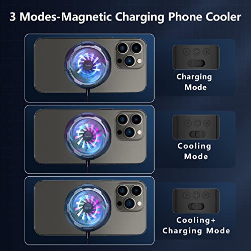 BENKS Magnetic Wireless Charger Phone Cooler Radiator for iPhone 13/12 Series,Fast Wireless Charging Cooling Fan Heat Dissipation for Game Compatible with Magsafe Wireless Charging for iPhone 13/12