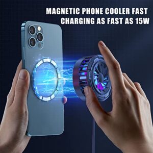 BENKS Magnetic Wireless Charger Phone Cooler Radiator for iPhone 13/12 Series,Fast Wireless Charging Cooling Fan Heat Dissipation for Game Compatible with Magsafe Wireless Charging for iPhone 13/12