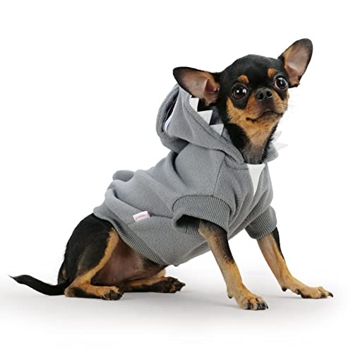 Frienperro Dog Shark Costume, Chihuahua Halloween Costumes, XXS Dog Clothes, Puppy Dog Clothes, Warm Soft Small Dog Hoodie for Small Dogs Girl Boy Pet Cat Winter Warm Sweatshirt XX-Small