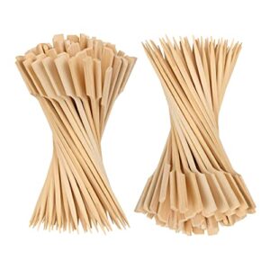 4.7 inch bamboo skewers, 300 pcs bamboo paddle wood picks, toothpicks for appetizers, cocktail picks for drinks, food picks, bbq, sandwich, barbecue snacks.
