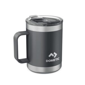 dometic 16 oz double-wall, vacuum insulated, stainless steel thermo mug with sip through lid, slate