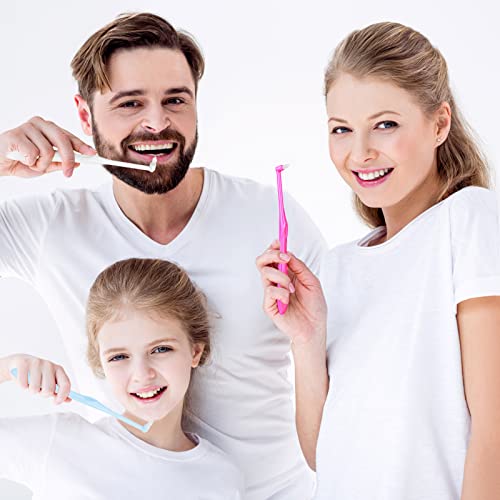 Sibba 6 Pack Tufted Brush Soft Single Tuft Brace Toothbrush Dental Orthodontic Brush End-Tuft Tapered Toothbrush Compact Interdental Interspace Brush for Detail Cleaning