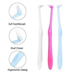 Sibba 6 Pack Tufted Brush Soft Single Tuft Brace Toothbrush Dental Orthodontic Brush End-Tuft Tapered Toothbrush Compact Interdental Interspace Brush for Detail Cleaning