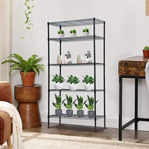 Dkelincs 5-Tier Wire Shelving Metal Utility Steel Storage Shelves for Garage Kitchen Living Room 24" L X 14" W X 60" H Shelf Unit Organizer Rack, Black