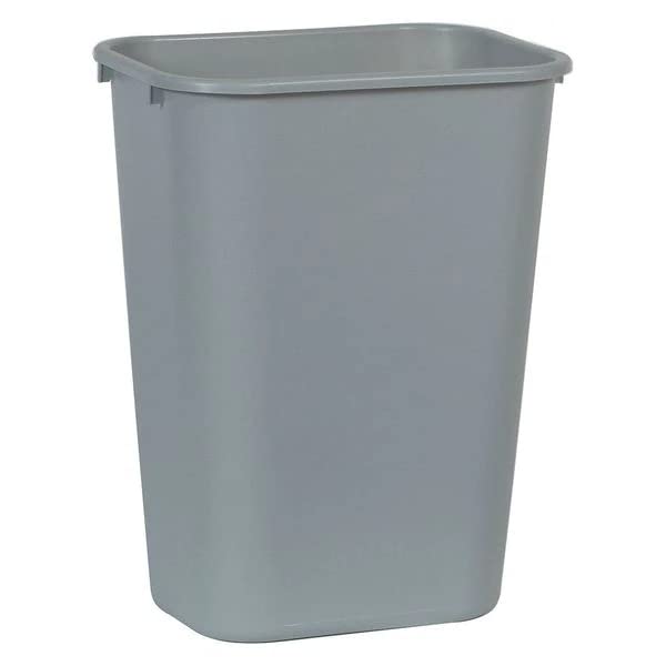 MDMprint 10 gal. LLDPE Rectangular Trash Can, Gray