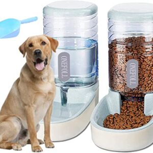 Automatic Pet Feeder 3.8L Food Feeder and Water Dispenser Set for Small & Big Dog Cat and Pet Animals (Grey)