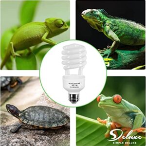 Simple Deluxe 2 Pack Reptile UVA UVB Light 5.0 26W Compact Fluorescent Lamp Light Bulb for Rainforest Tropical Terrarium, Reptiles, Lizard, Turtle, UVB 5.0