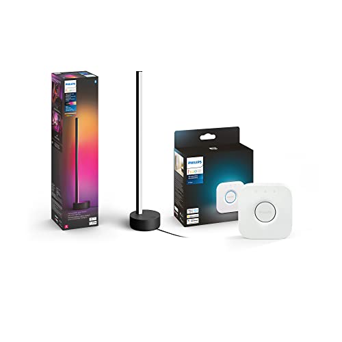 Philips Hue Bridge + Gradient Signe Table Lamp, Compatible with Alexa, Apple HomeKit and Google Assistant, Black