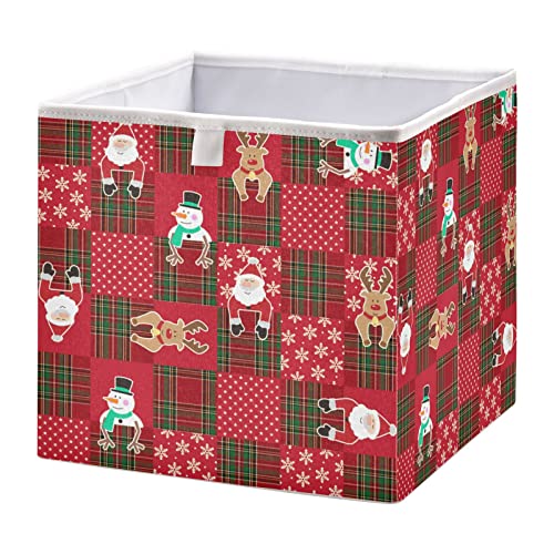 ALAZA Foldable Storage Bins, Christmas Snowman Santa Snowflake Storage Boxes Decorative Basket for Bedroom Nursery Closet Toys Books