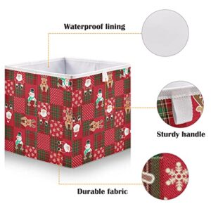 ALAZA Foldable Storage Bins, Christmas Snowman Santa Snowflake Storage Boxes Decorative Basket for Bedroom Nursery Closet Toys Books