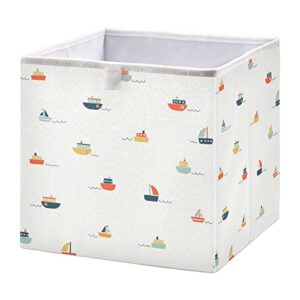 alaza collapsible storage cubes organizer,colorful sailboat storage containers closet shelf organizer with handles for home office