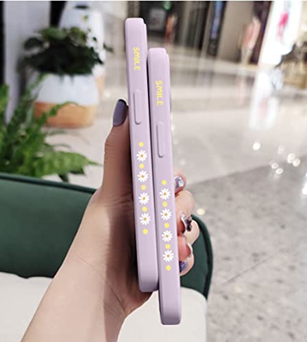 Sunswim for Galaxy A53 5G Case Cute Flowers Daisy Pattern Full Camera Lens Protection Shockproof TPU Bumper Liquid Silicone Protective Cover Phone Cases for Samsung Galaxy A53 5G 6.5" 2022-Purple