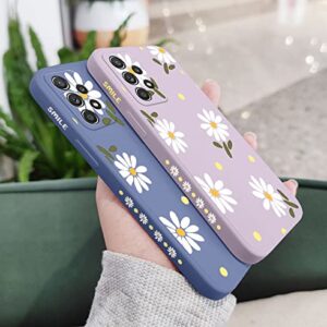 Sunswim for Galaxy A53 5G Case Cute Flowers Daisy Pattern Full Camera Lens Protection Shockproof TPU Bumper Liquid Silicone Protective Cover Phone Cases for Samsung Galaxy A53 5G 6.5" 2022-Purple