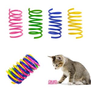 cat spring toys 30 packs, plastic colorful springs cat toys for cat kitten pets, interactive cat toys for indoor cats and kitten
