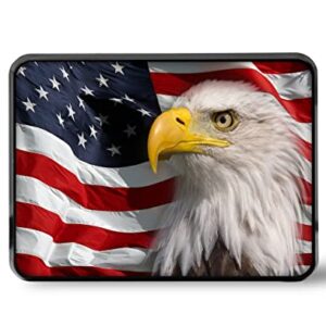 HOMETRIP US Bald Eagle Flag Trailer Hitch Cover Plug Fits 2 inch Receivers, 4 x 4 x 5 inches