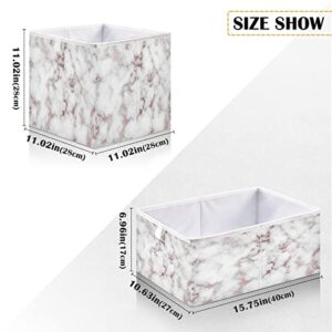 ALAZA Collapsible Storage Cubes Organizer,Marble with Rose Gold Storage Containers Closet Shelf Organizer with Handles for Home Office