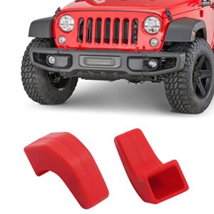 dkmght factory bumper tow hook covers for jeep wrangler jk jl gladiator tj, red tow hook protector jeep wrangler accessories 2007-2022