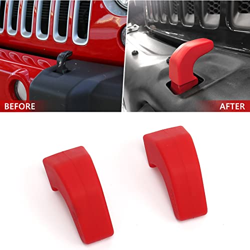 DKMGHT Factory Bumper Tow Hook Covers for Jeep Wrangler JK JL Gladiator TJ, Red Tow Hook Protector Jeep Wrangler Accessories 2007-2022