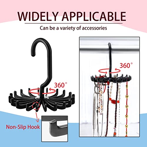 2Pack Circular Tie Hanger Updated Twirl Tie Rack Adjustable Twirl Tie Rack Tie Belt, Multipurpose Organizer for Closet Storage